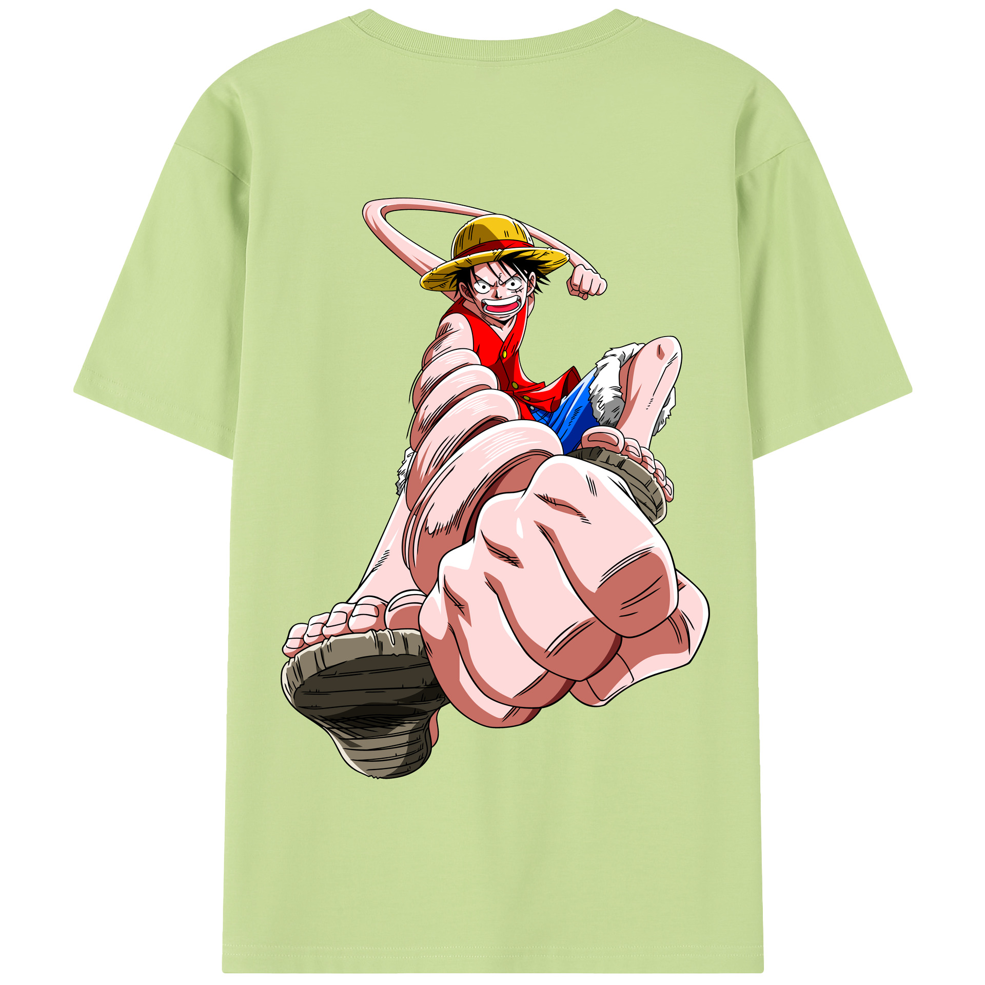 ワンピース モンキー・D・ルフィ ONE PIECE Monkey D. Luffy 綿100％半袖Tシャツ（背面プリント）